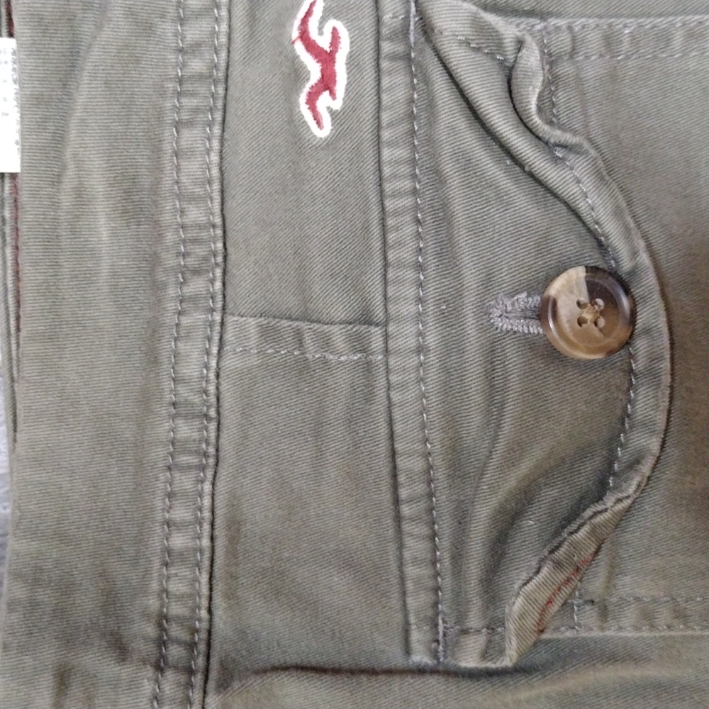 VINTAGE OLIVE HOLLISTER PANT SOCIAL STRETCH SZ 7 R - Picture 4 of 8
